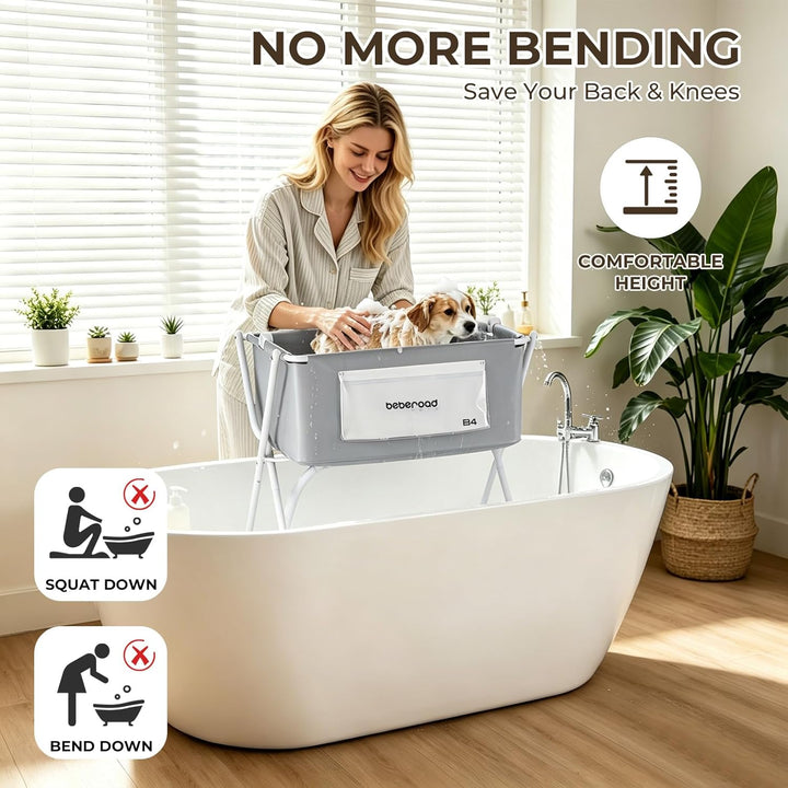 Beberoad Kleine Haustiere Badewanne, Multifunktionale zusammenklappbare Haustier Badewanne Mit Entwä