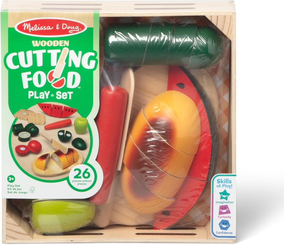 Melissa & Doug Schneiden von Essen aus Holz | Fantasiespiel | Essensspiel | 3+ | Geschenk für Jungen
