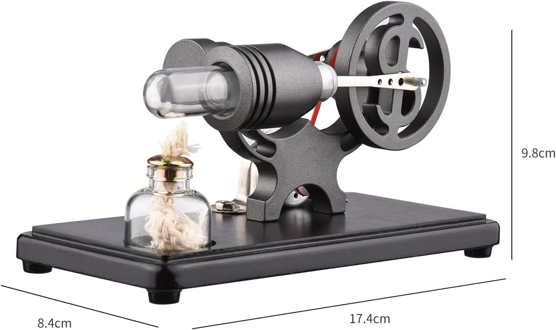 Bisofice Stirlingmotor Stirling Motor Modell mit LED Licht, Heissluft Sterling Engine, Schwungrad-De