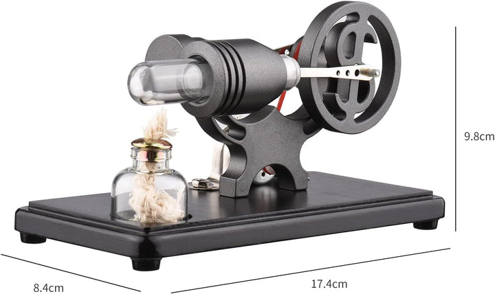 Bisofice Stirlingmotor Stirling Motor Modell mit LED Licht, Heissluft Sterling Engine, Schwungrad-De