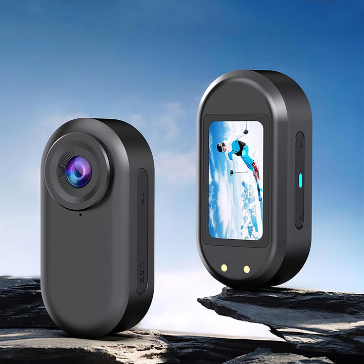 Mini Action Kamera, Tragbare Sportkamera und Magnetische Ladebox mit 1150mAh Batterie, 1080P Action
