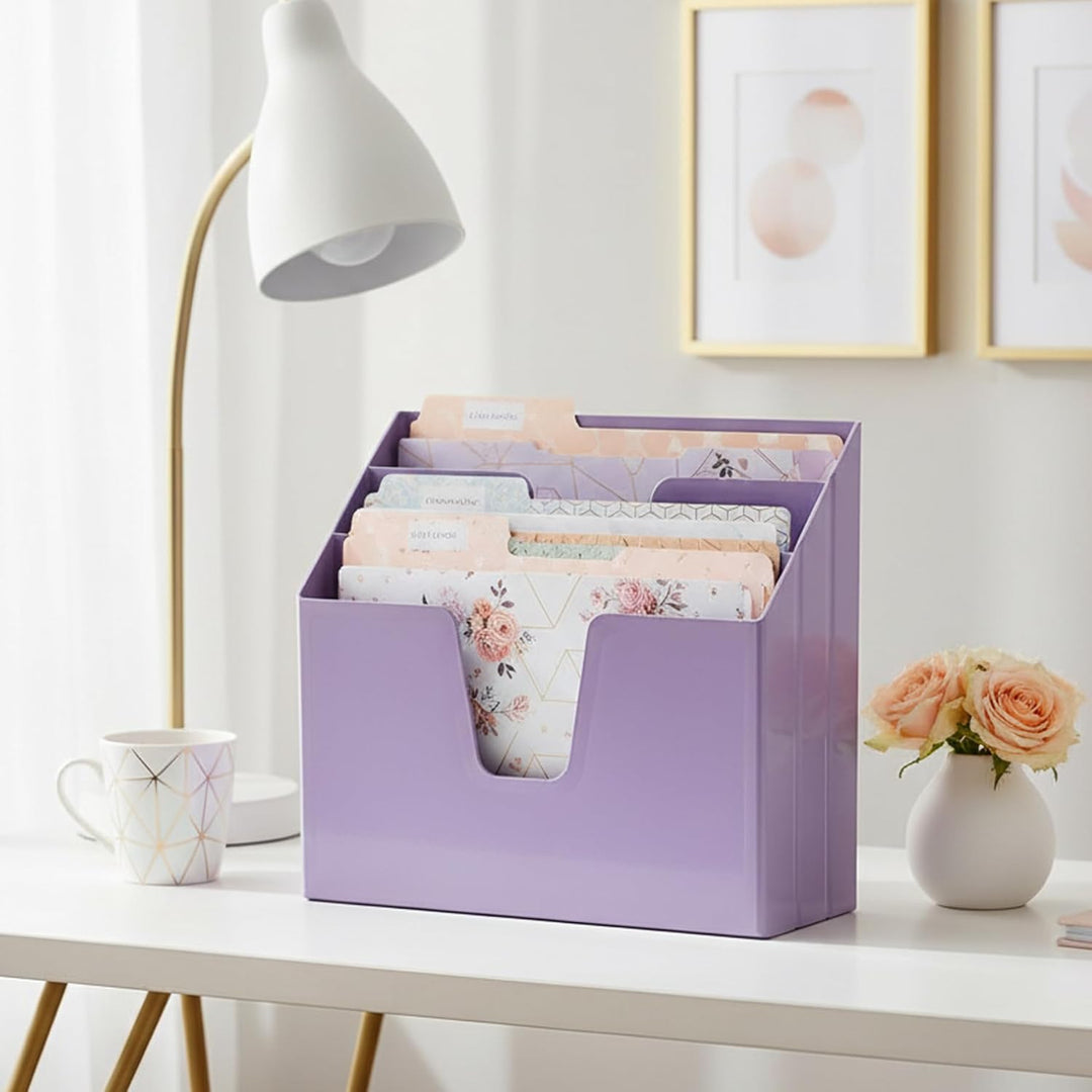 Acrimet Unterlagenhalter Dreifach Horizontalen (Solide Lila Farbe), Solide Lila