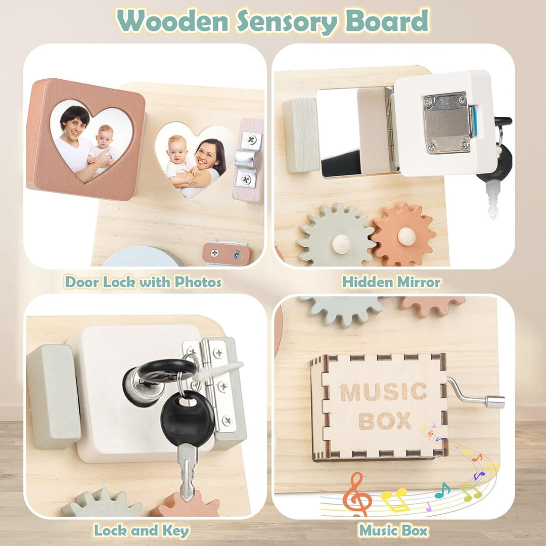 Joyreal Motorikbrett ab 1 2 3 Jahr - Montessori Busy Board Activity Board Motorikboard Montessori Sp