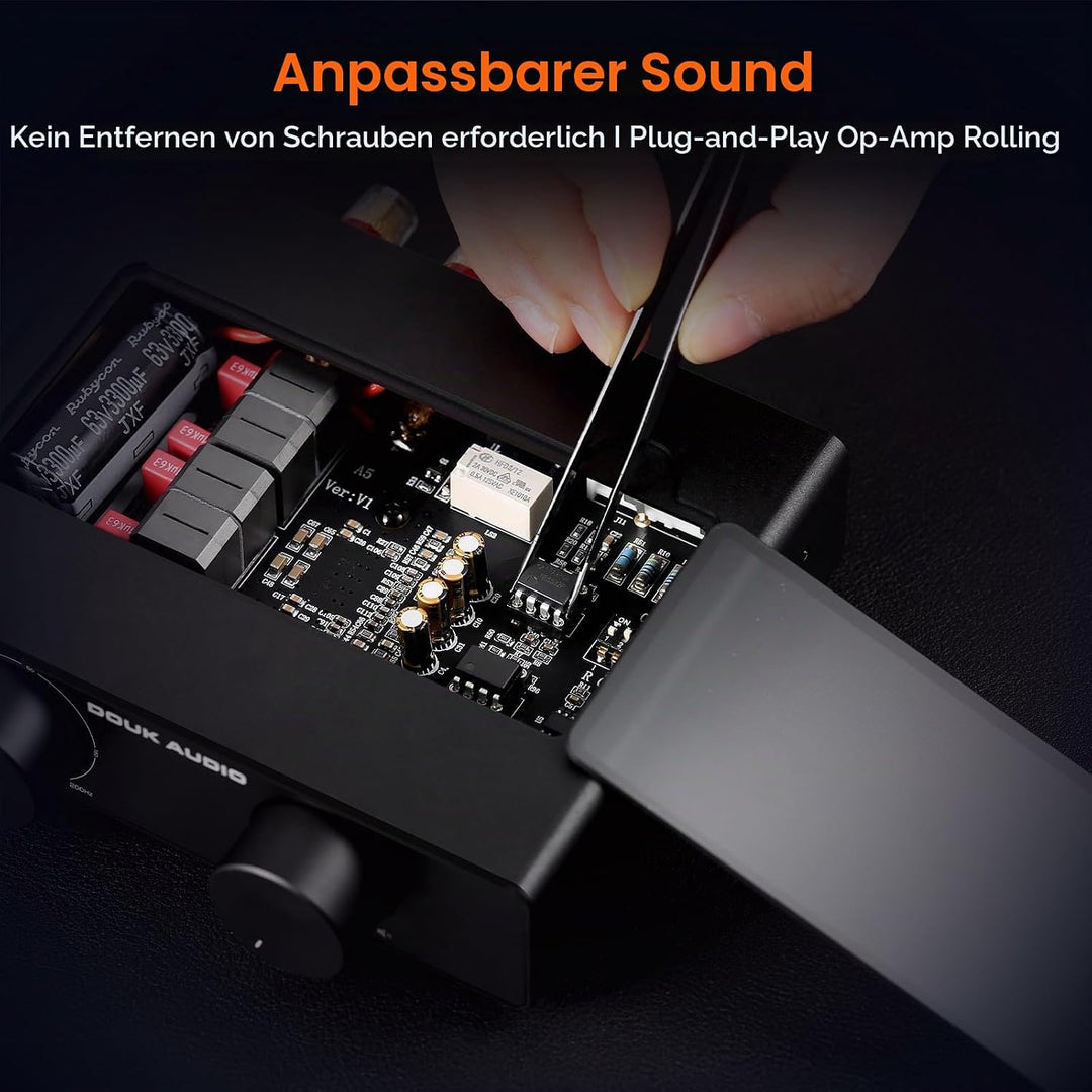 Douk Audio A5 Stereo Verstärker TPA3255, 600W Mini HiFi Audio Leistungsverstärker Klasse D für Heimk
