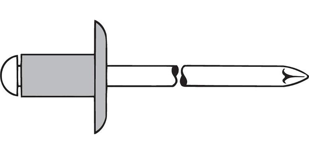Blindniete Alu/Stahl Grosskopf 4,8 x 8 K 16 mm, 250 Stück, (1454106)