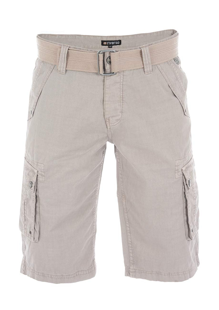riverso Kurze Hosen Herren Cargo Shorts mit Gürtel Regular Fit RIVAnton Cargoshorts Sommer 100% Baum