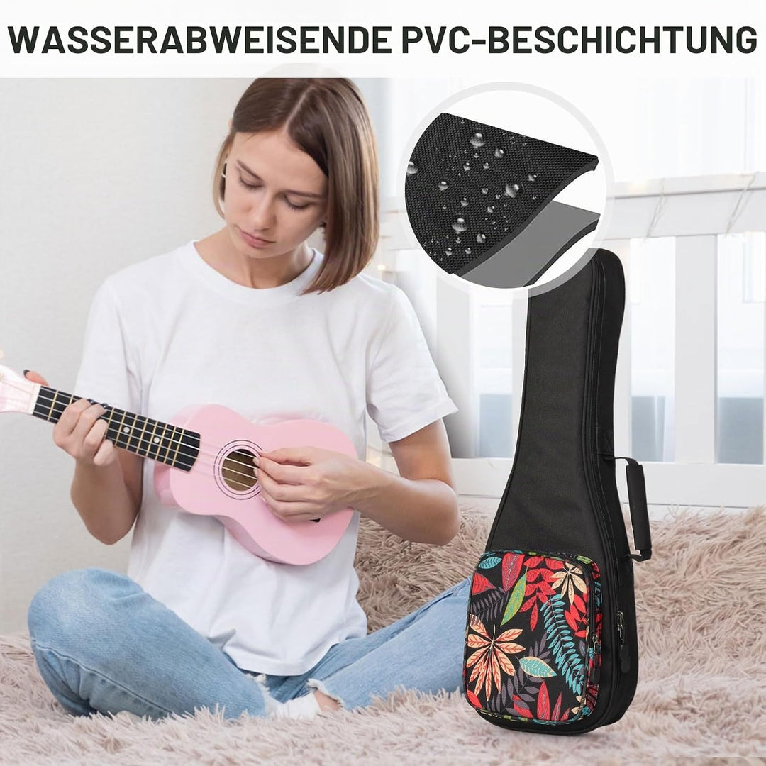 SHANNA Bunte Ukulele Tasche 21 Zoll Gigitasche Gigbag, Ukulelenhülle mit Verstellbarem Schultergurt