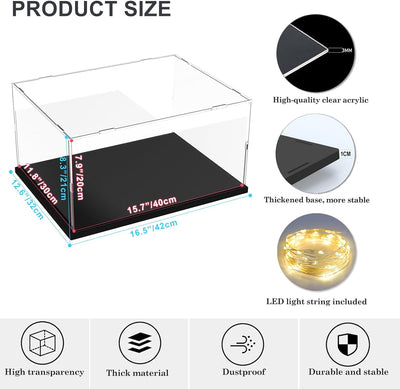 Nynelly Vitrine für Sammlung, Vitrinenbox aus Acryl, Transparent, mit Schwarzer Basis Zum Zusammenba