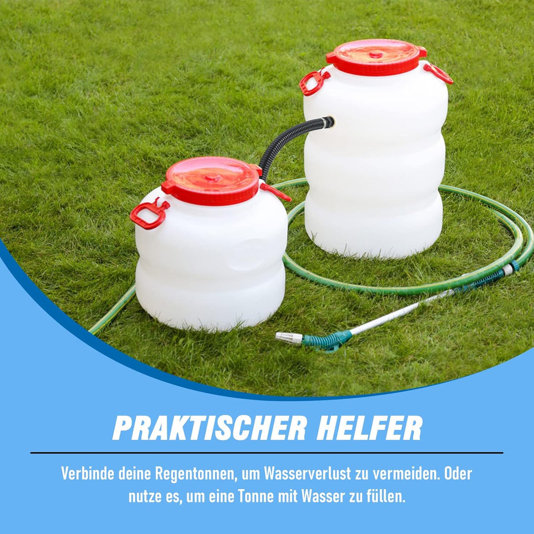 1 Zoll (25mm) Regentonnen Verbindungsset inkl. 100cm Verbindungsschlauch und 2 Schlauchstutzen 25mm