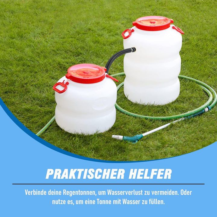 1 Zoll (25mm) Regentonnen Verbindungsset inkl. 100cm Verbindungsschlauch und 2 Schlauchstutzen 25mm