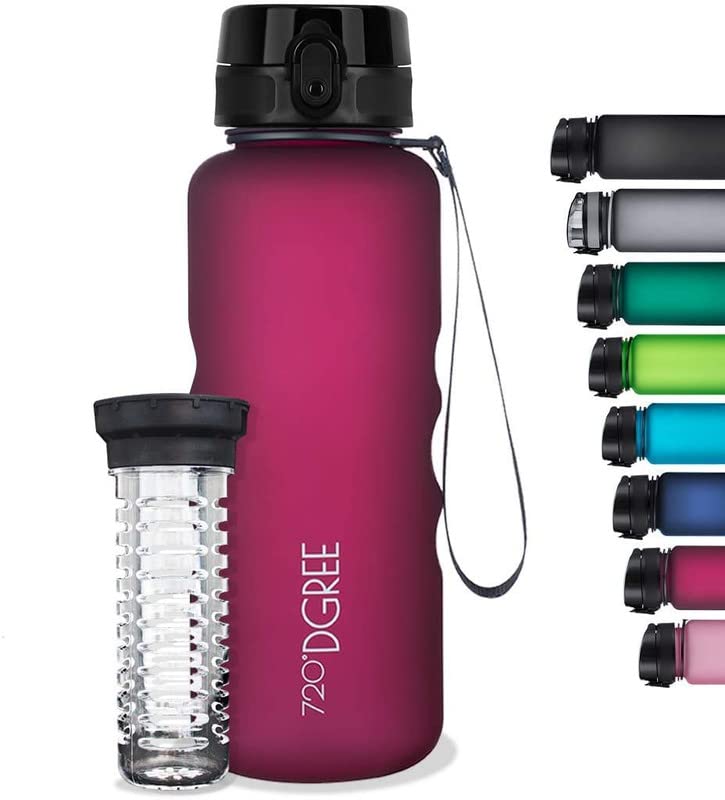720°DGREE Trinkflasche “uberBottle“ 350ml, 500ml, 650ml, 1l softTouch +Früchtebehälter - Auslaufsich