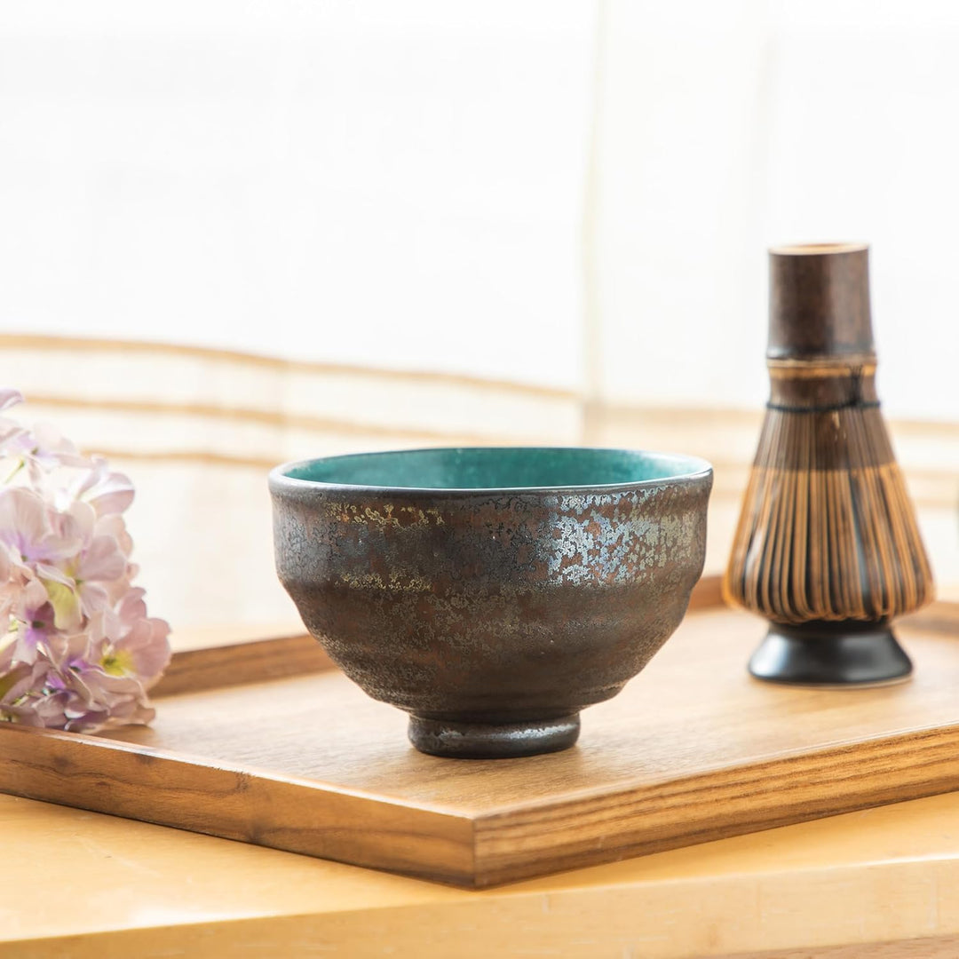 Asayu Japan Matcha Schale (Kurogane Türkis), Kurogane Türkis