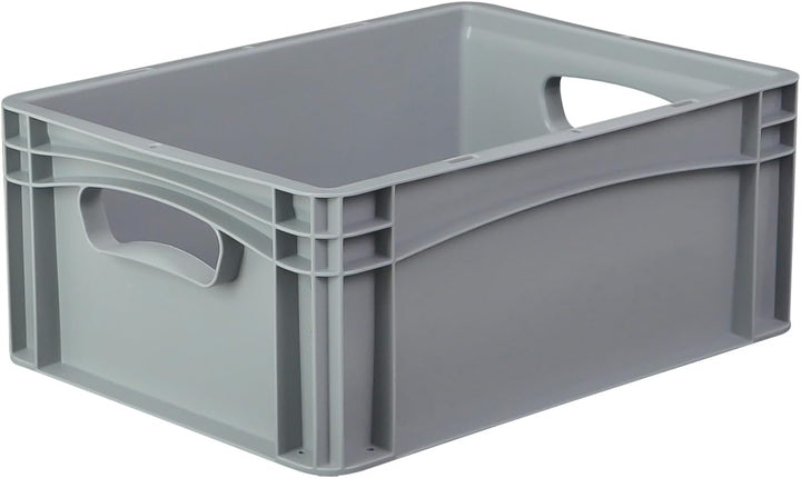 Hesselink Eurobox 40x30x17 cm, Handgriffe offen, stapelbar, 15,9 Liter, grau, lebensmittelecht, Euro