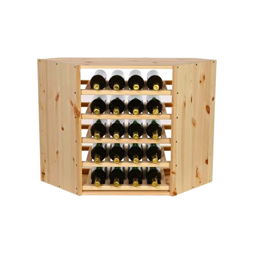 PROREGAL Modulares Weinregal VINCELLAR MOD | HxBxT 60x30x30cm | Eckmodul für 18 Flaschen | Massives