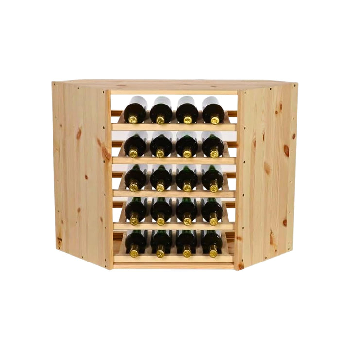 PROREGAL Modulares Weinregal VINCELLAR MOD | HxBxT 60x30x30cm | Eckmodul für 18 Flaschen | Massives