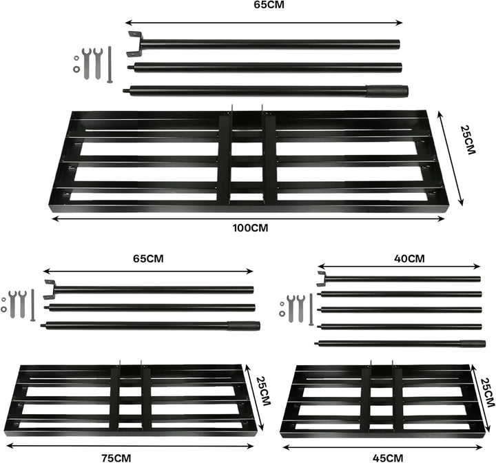 TEOV Rasenrakel Edelstahl, [100x25cm] Rasen-Nivellierungsrechen, Optimierte Gewindeverbindung gegen