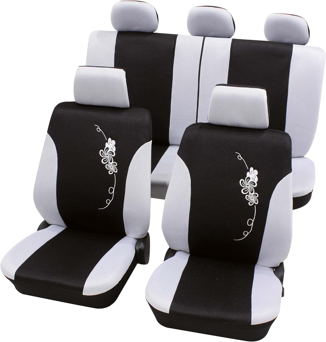 Petex Sitzbezugset Universal Eco Class Flower weiss 17-teilig Grösse SAB 1 Vario Plus