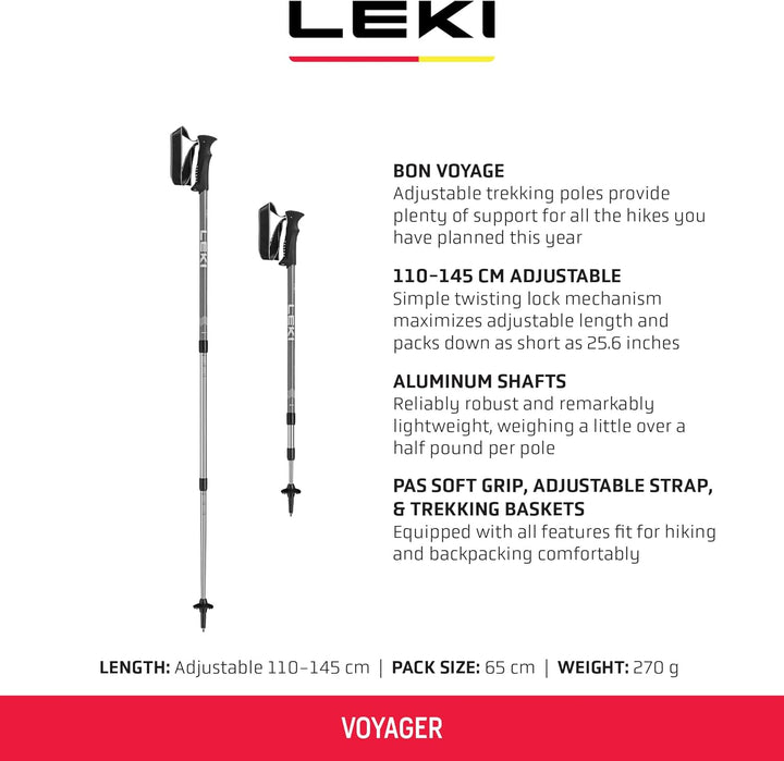 LEKI Voyager Stöcke 110-145cm, 110-145cm