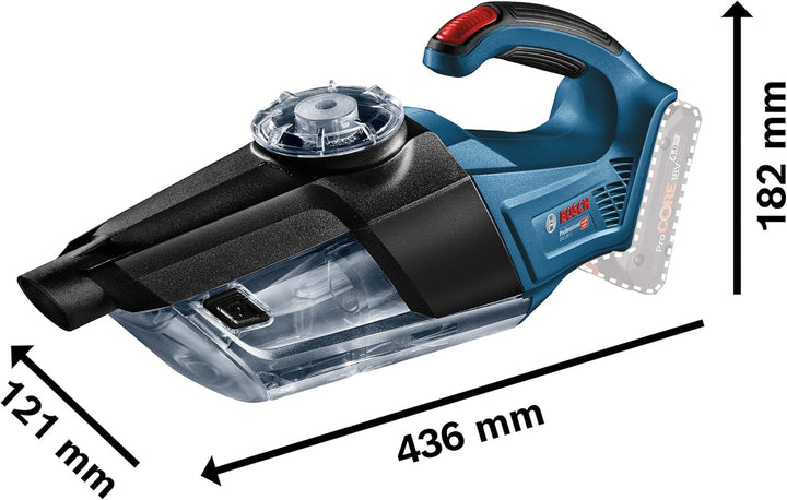 Bosch Professional 18V System Akku Handstaubsauger GAS 18V-1 (ohne Akkus und Ladegerät, mit Absaugro