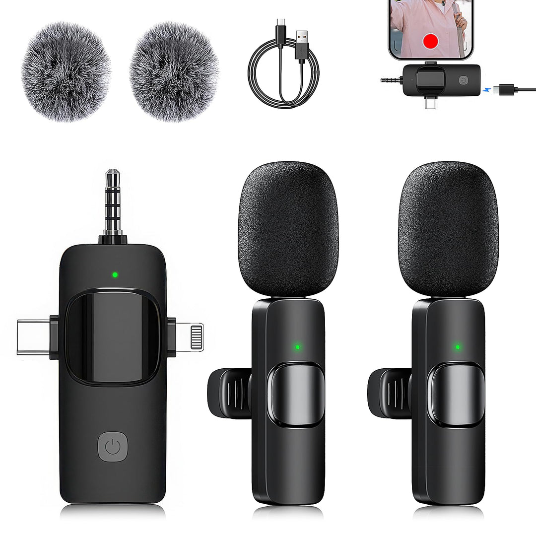 Kabelloses Lavalier Mikrofon für Handy/iPhone//iPad/Kamera, Mini Mikrofon für Live-Streaming, Rausch