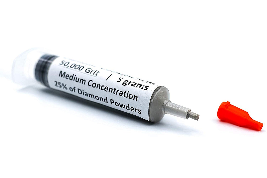 Diamant Lapidary Paste 50.000 Körnung 0/0,5 Mikron – Feinste Finish 5 Gramm Spritze 25% Konzentratio