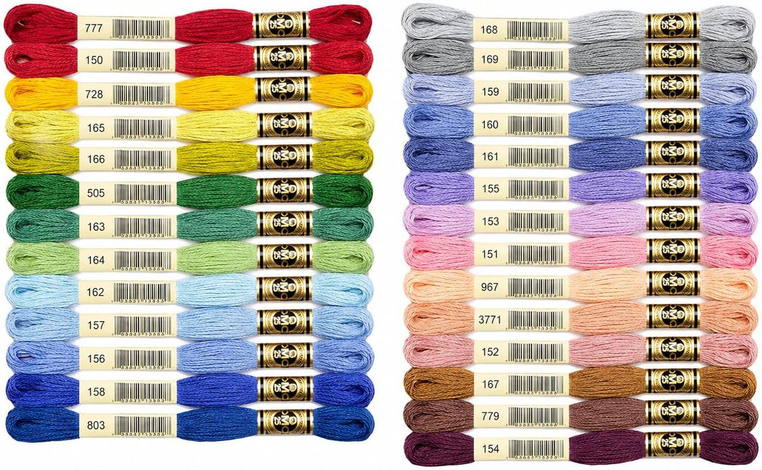 DMC - Mouliné Garnpack Goldkollektion, 100% Baumwolle - 27 Stränge Mouliné Spécial Art. 117MC, je 8