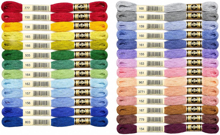 DMC - Mouliné Garnpack Goldkollektion, 100% Baumwolle - 27 Stränge Mouliné Spécial Art. 117MC, je 8