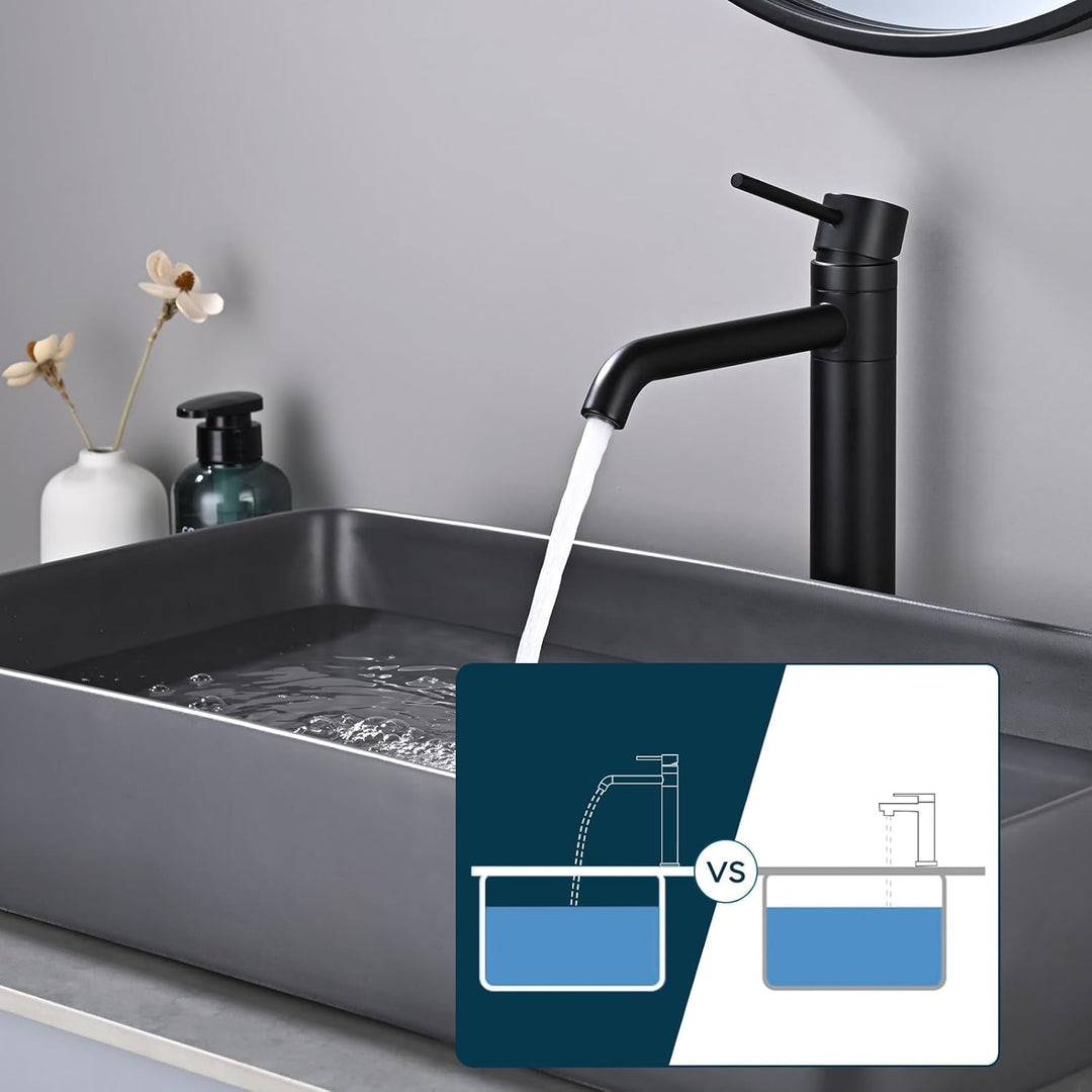 DETBOM Wasserhahn Bad-Mischbatterie 360°Schwenkbar, Waschtischarmatur mit Geräuscharmem Keramischem