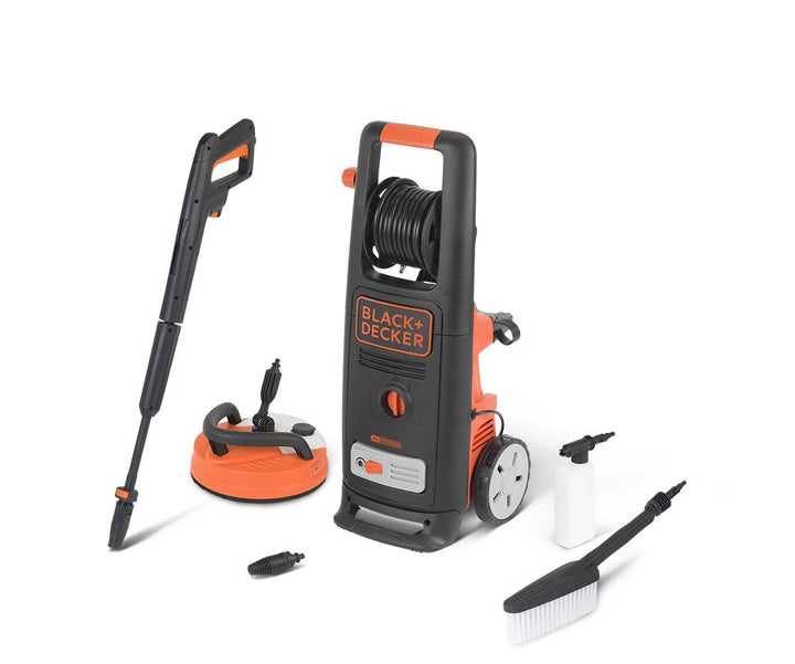 BLACK+DECKER Hochdruckreiniger BXPW2000PE mit Patio Cleaner Deluxe und Feste Bürste (2000 W, 140 bar