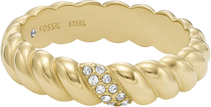 FOSSIL Ring Für Frauen, Breite: 4.8mm Gold Edelstahl Ring, JF04171710, 5.5 Gold