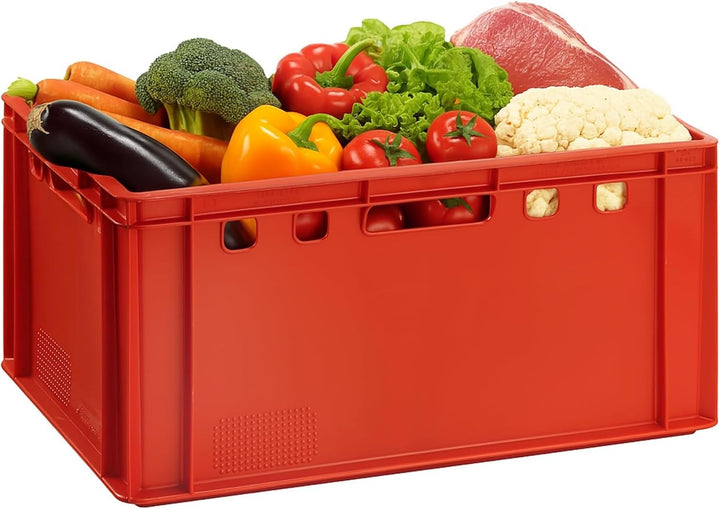 BURI 2x Fleischkiste E3 Fleischerkiste grosse Lagerkiste 60x40x30 cm lebensmittelecht robust, stapel