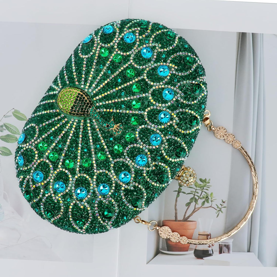 Vintage Clutch Damen, Glitzernde Kleine Abendhandtasche Schultertasche für Hochzeit, Party und Ball