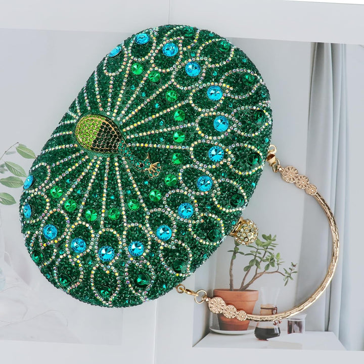 Vintage Clutch Damen, Glitzernde Kleine Abendhandtasche Schultertasche für Hochzeit, Party und Ball