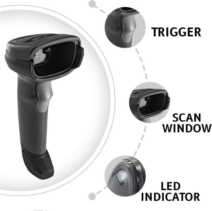 Zebra 2208 Serie mit Barcode Handheld Scanner/Imager DS2208-SR, 2D &amp; 1D, USB Only schwarz, DS2208-SR