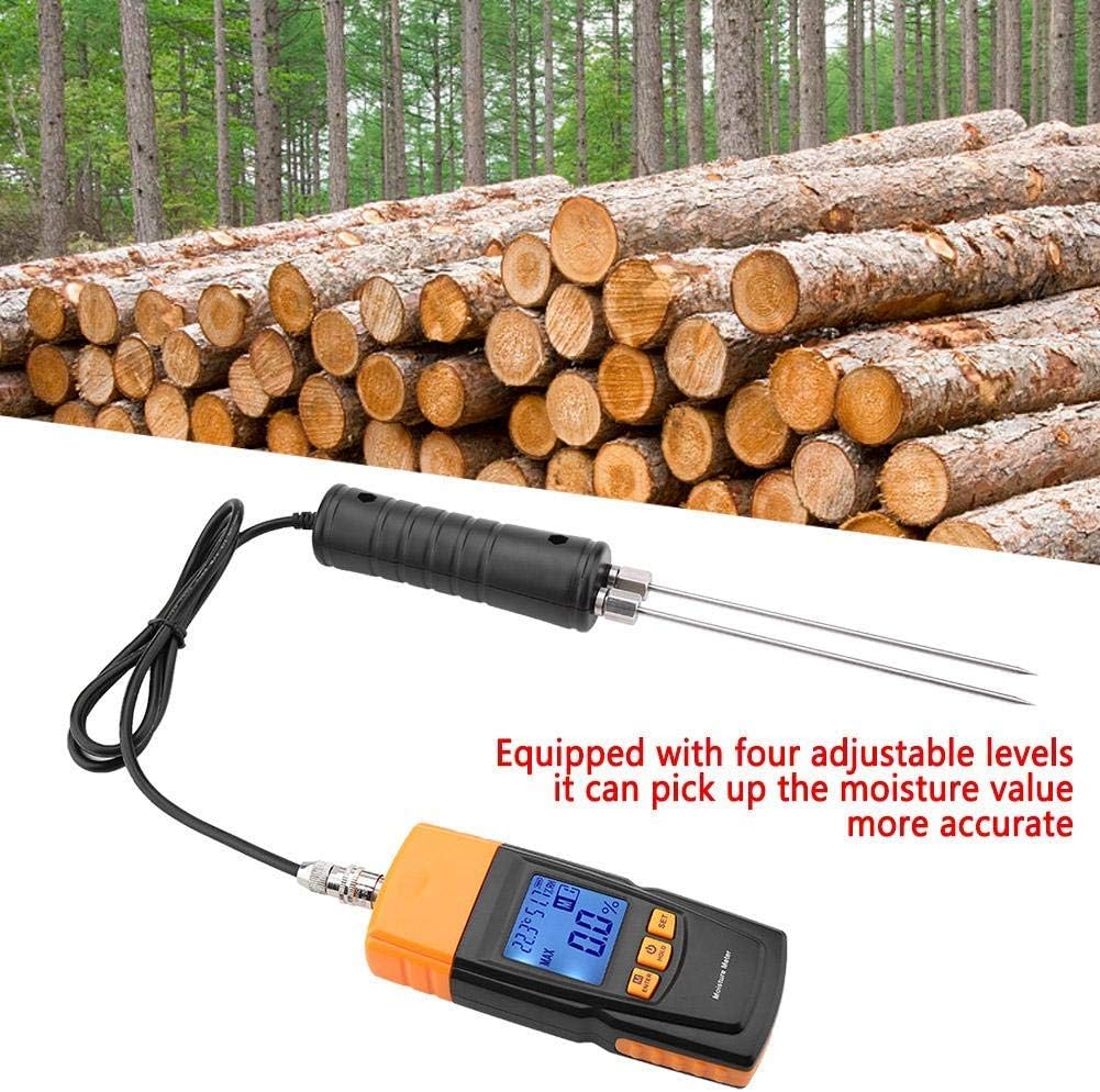 Digitales Holzfeuchtemessgerät mit Langer Sonde, GM620 Handheld Feuchtigkeitsmessgerät Hackschnitzel
