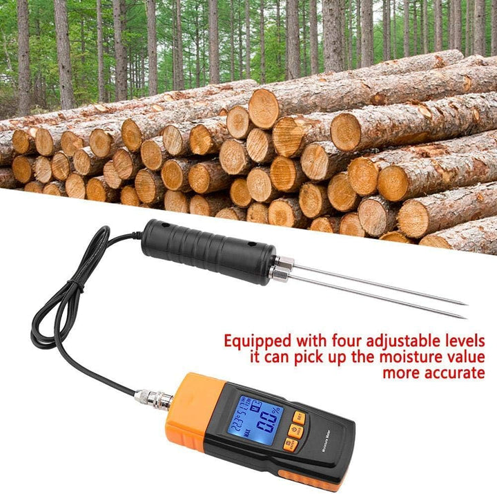 Digitales Holzfeuchtemessgerät mit Langer Sonde, GM620 Handheld Feuchtigkeitsmessgerät Hackschnitzel