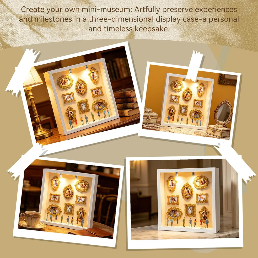 DIY Mini Museum Silhouetten Box mit LED, Mini Bilderrahmen, Museum of us, Mini Museum Bilderrahmen m