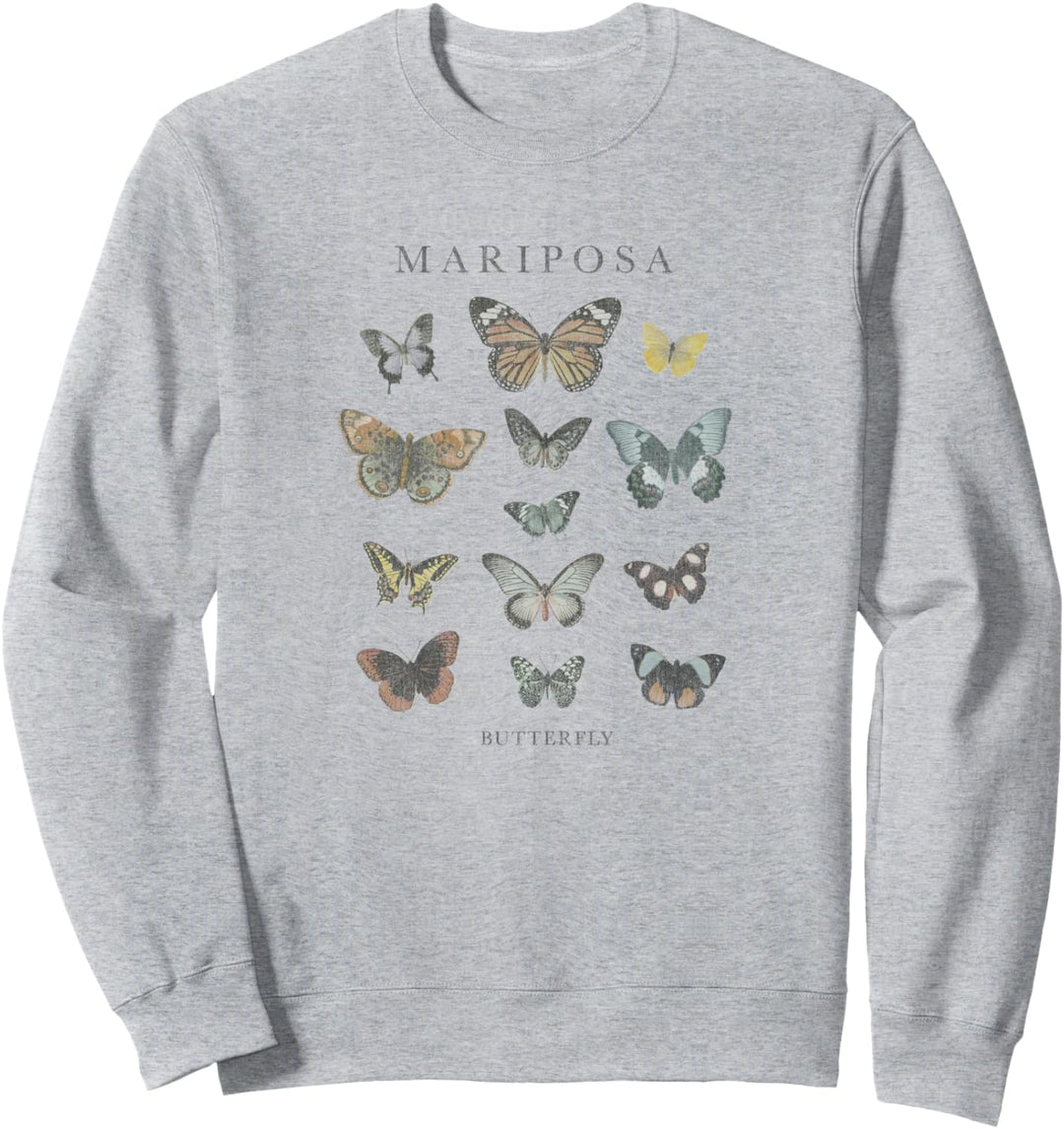 Fifth Sun Mariposa Butterfly Portrait Grid Sweatshirt