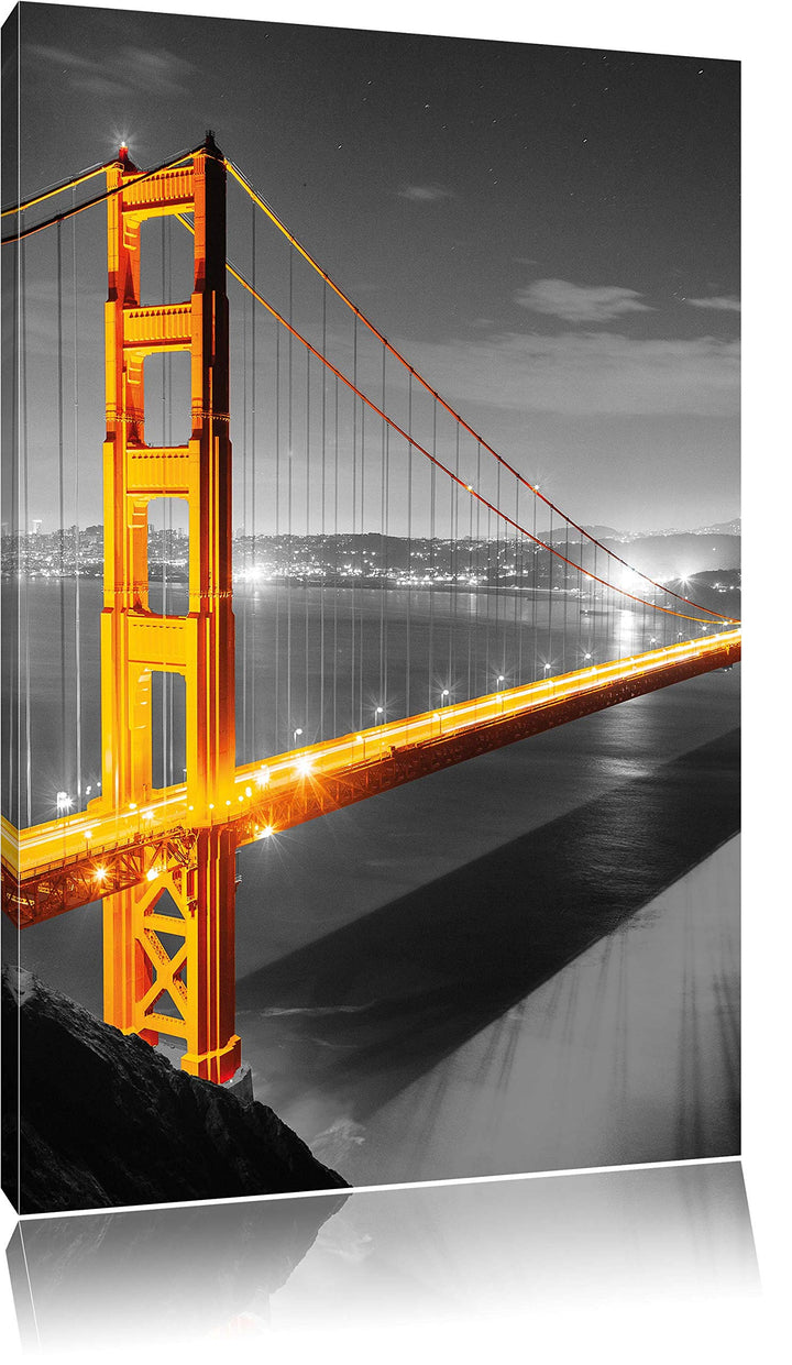Pixxprint riesige Golden Gate Bridge als Leinwandbild/Grösse: 100x70 / Wandbild/Kunstdruck/fertig be