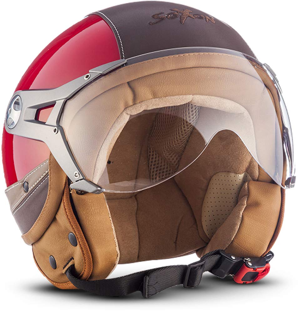 Soxon® SP-325 Urban „Red“ · Jet-Helm · Motorrad-Helm Roller-Helm Scooter-Helm Moped Mofa-Helm Choppe