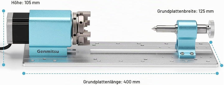 Genmitsu Rotationsmodul-Kit für PROVer XL 4030 V1/6050 Plus CNC-Fräsmaschine mit NEMA23 Planetengetr