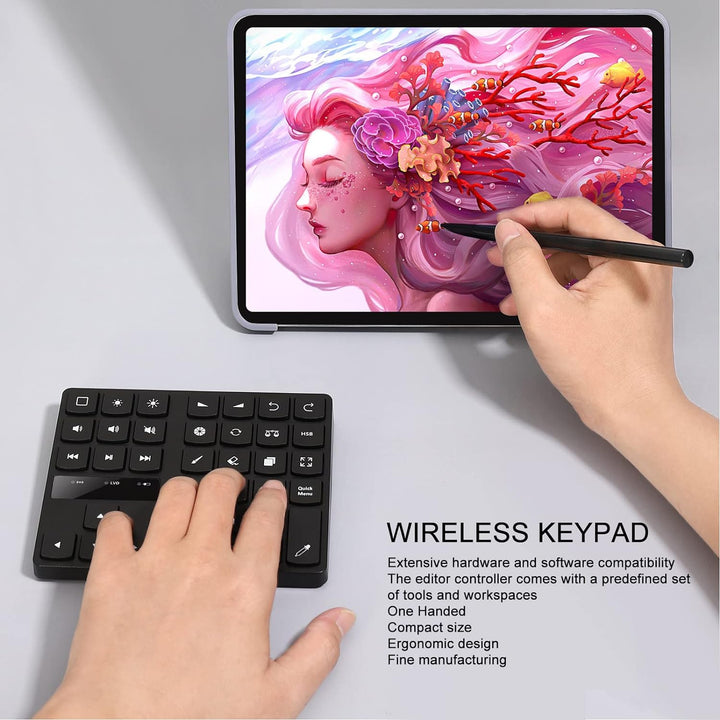 Annadue Bluetooth Tastatur für Procreate Video Fotobearbeitungs Controller,Ergonomische Tastenkombin