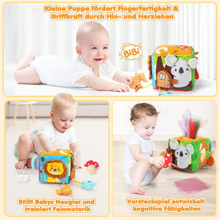 URMYWO Baby Spielzeug 6 12 Monate Tissue Box Spielzeug - Montessori motorik Sensorik Spielzeug mit S
