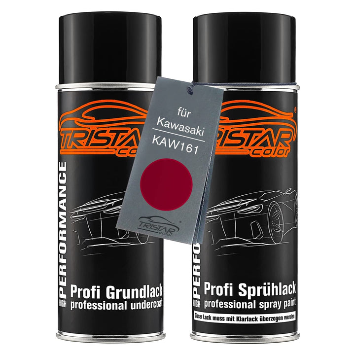TRISTARcolor Motorradlack Spraydosen Set für Kawasaki KAW161 Candy Wine Red Grundlack Basislack Sprü