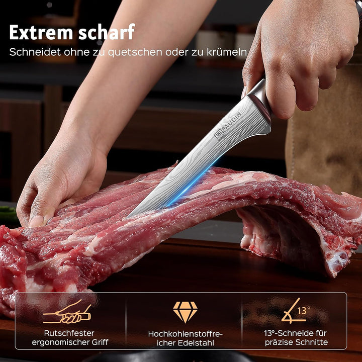 PAUDIN 15cm Filetiermesser Küchenmesser aus hochwertigem Edelstahl, Professional Kochmesser mit Scha