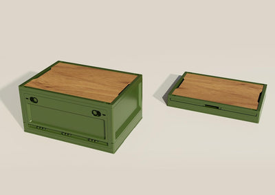 RMAN Aufbewahrungsbox mit Deckel 35L Campingbox für Auto Kofferraum Organize Auto Faltbox mit 4 Roll