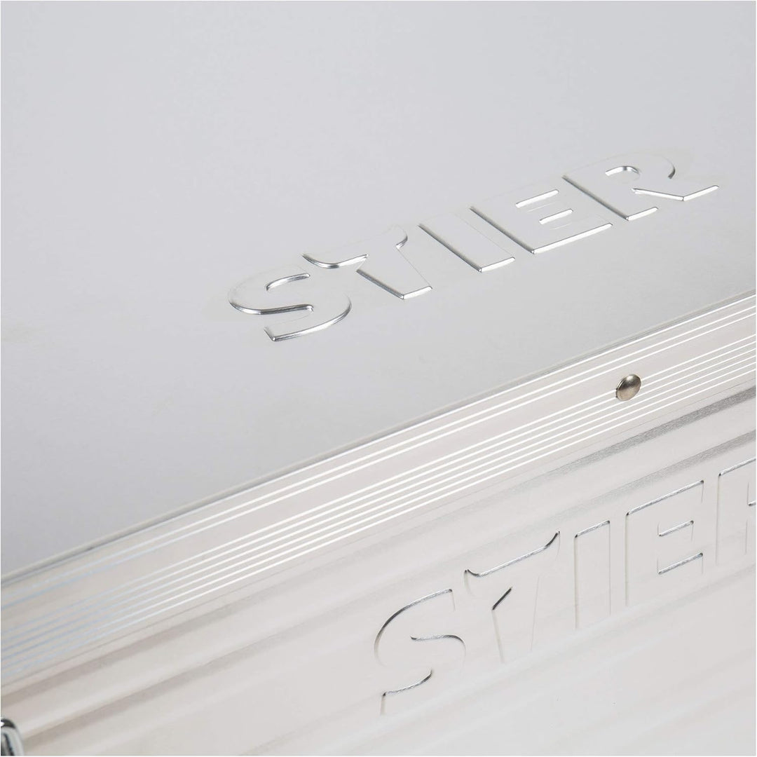 STIER Alubox, Aluminiumbox 65L, Staub- und spritzwasserresistent mit Gummidichtung und 2 Klapphandgr