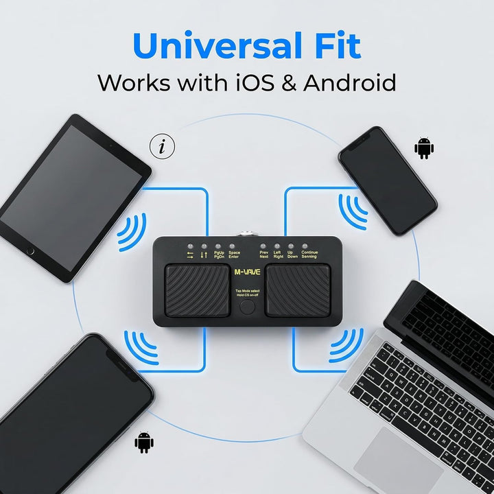 Kabelloses Bluetooth-Seitenwender-Pedal, Notenblatt-Seiten-Controller, Fussschalter für Tablet, Idea