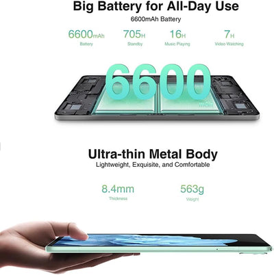 DOOGEE T10S Tablet (2023), 11GB RAM + 128GB ROM (TF 1TB) Octa-Core, Akku 6600mAh, 10.1 Pollici TÜV S