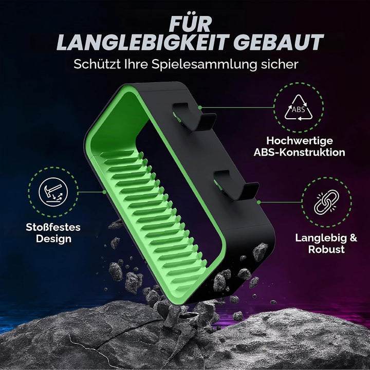Universal Games Storage Tower Pro - Bis zu 18 Spiele - Mit Controller Halterung für bis zu 4 Gamepad